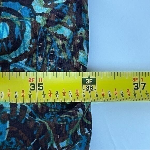 Eliza‎ J New York  Teal Empire Waist Batik Style Print Boho Dress NWOT Size 8 - Picture 12 of 12